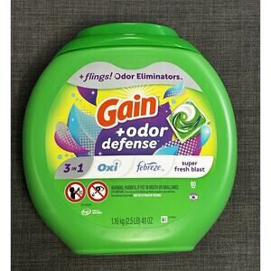 Gain Flings Laundry Detergent Pacs with Odor Defense, Super Fresh , 60 Count